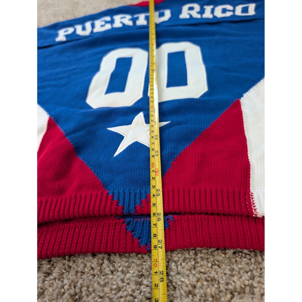 Marq The Label Puerto Rico Knit Jersey Sweater Blue Red White Mens Large 00 - Picture 6 of 9
